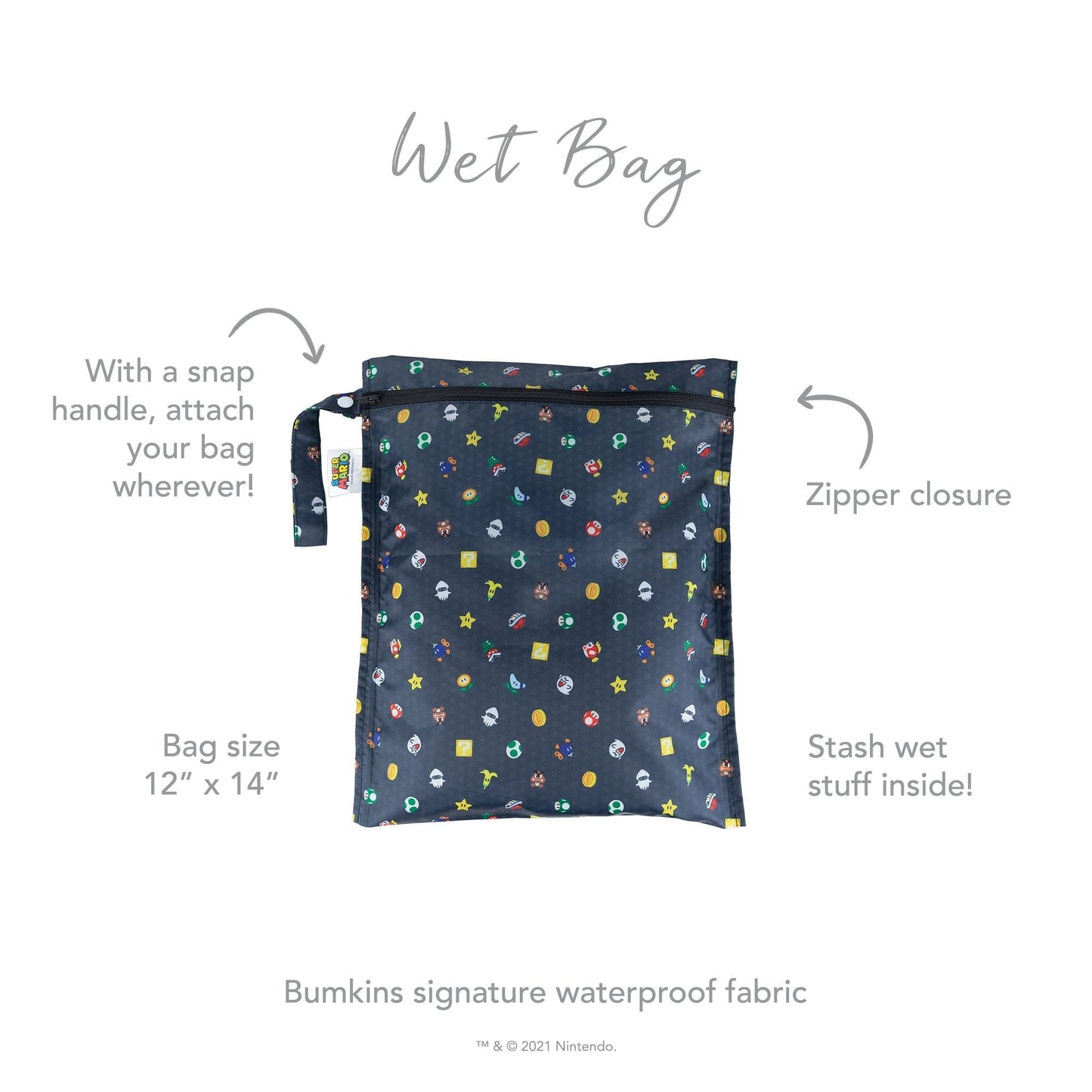 Bumkins Wet Bag -  Super Mario™ Lineup Bumkins Wet Bag -  Super Mario™ Lineup 