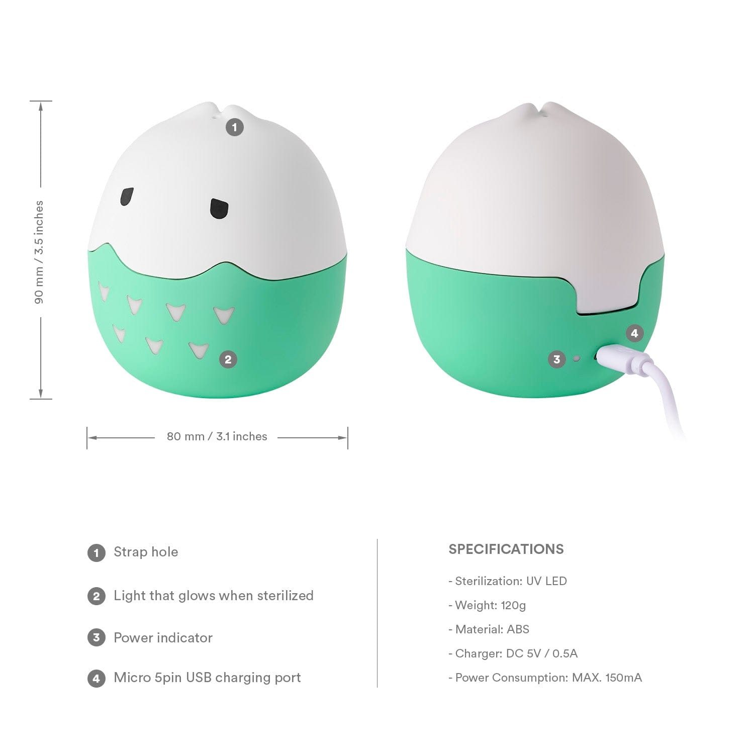 JJOBI Portable UV LED Dummy Steriliser JJOBI Portable UV LED Dummy Steriliser 