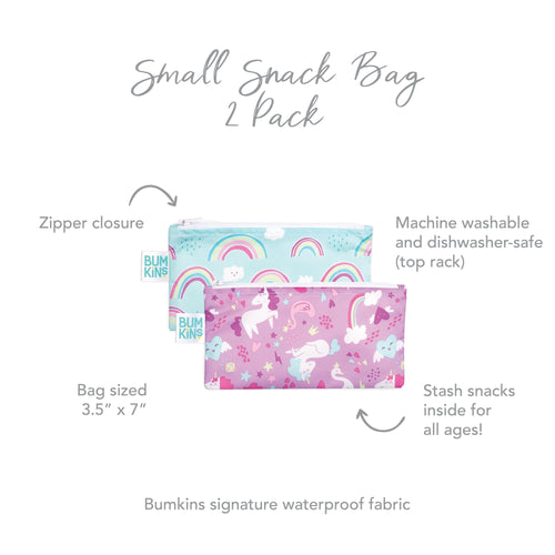 Bumkins Reusable Small Snack Bag, Set of 2 Bumkins Reusable Small Snack Bag, Set of 2 