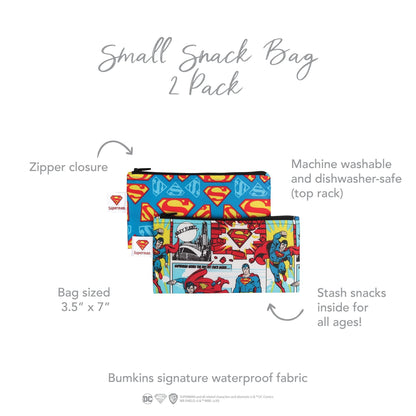 Bumkins DC Comics™ Reusable Small Snack Bag - 2 Pack Bumkins DC Comics™ Reusable Small Snack Bag - 2 Pack 