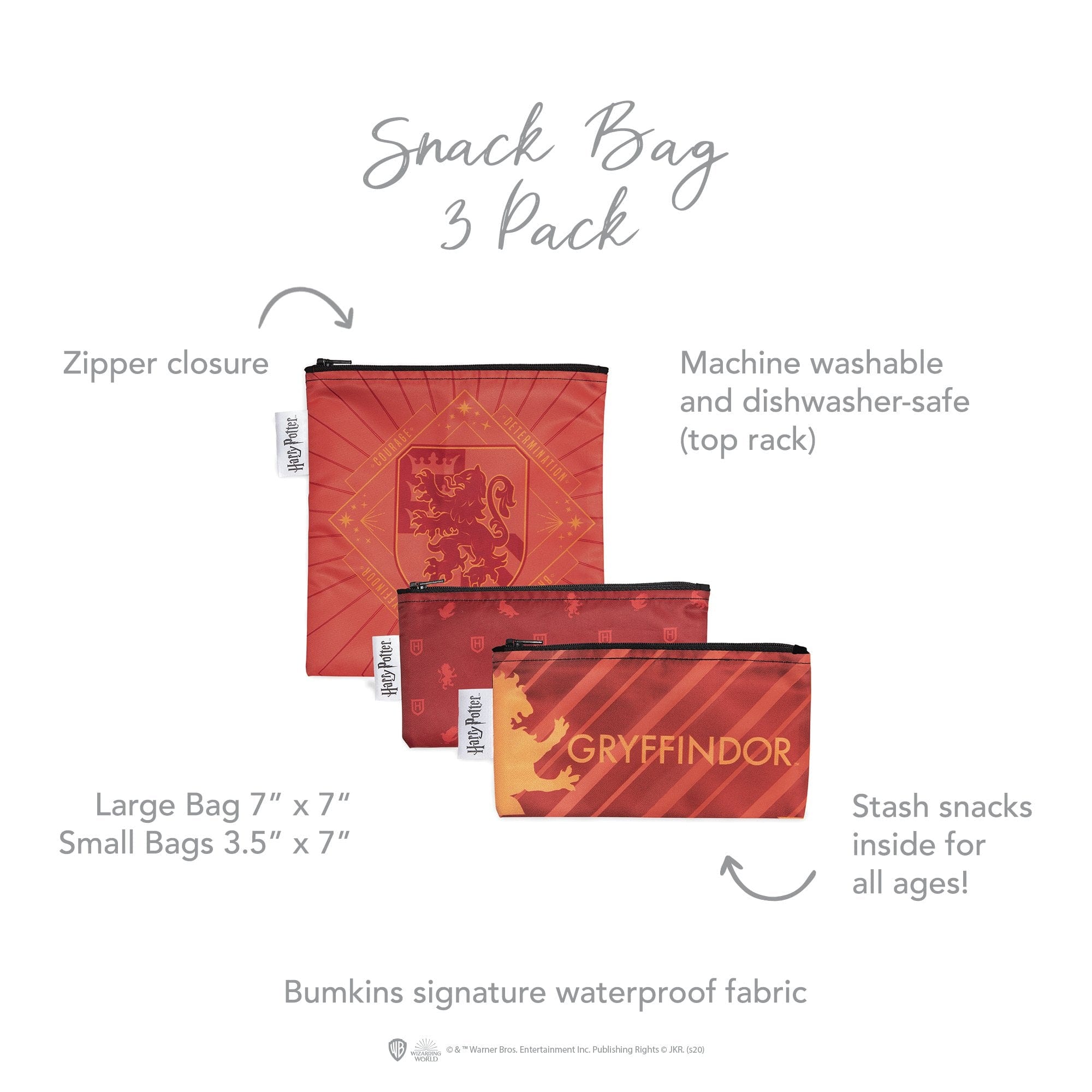 Bumkins Harry Potter™ Reusable Snack Bag - 3 Pack Bumkins Harry Potter™ Reusable Snack Bag - 3 Pack 