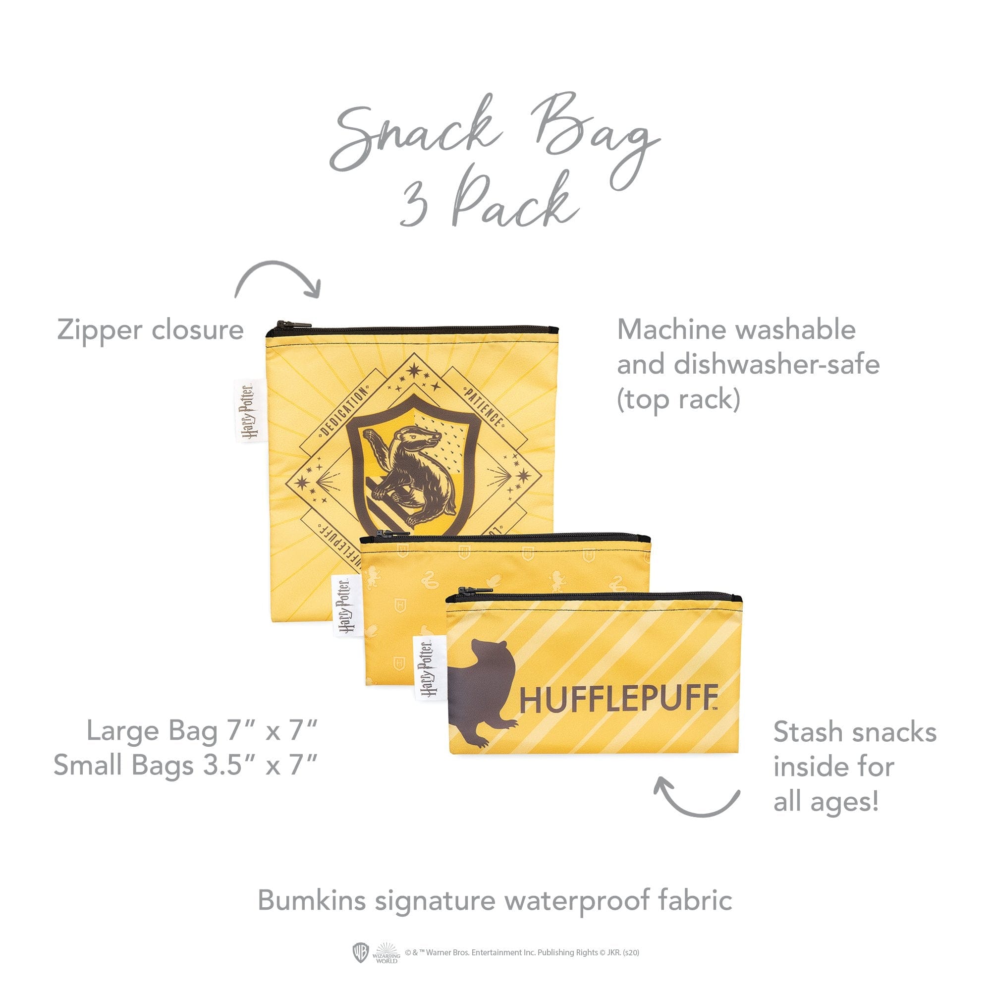 Bumkins Harry Potter™ Reusable Snack Bag - 3 Pack Bumkins Harry Potter™ Reusable Snack Bag - 3 Pack 