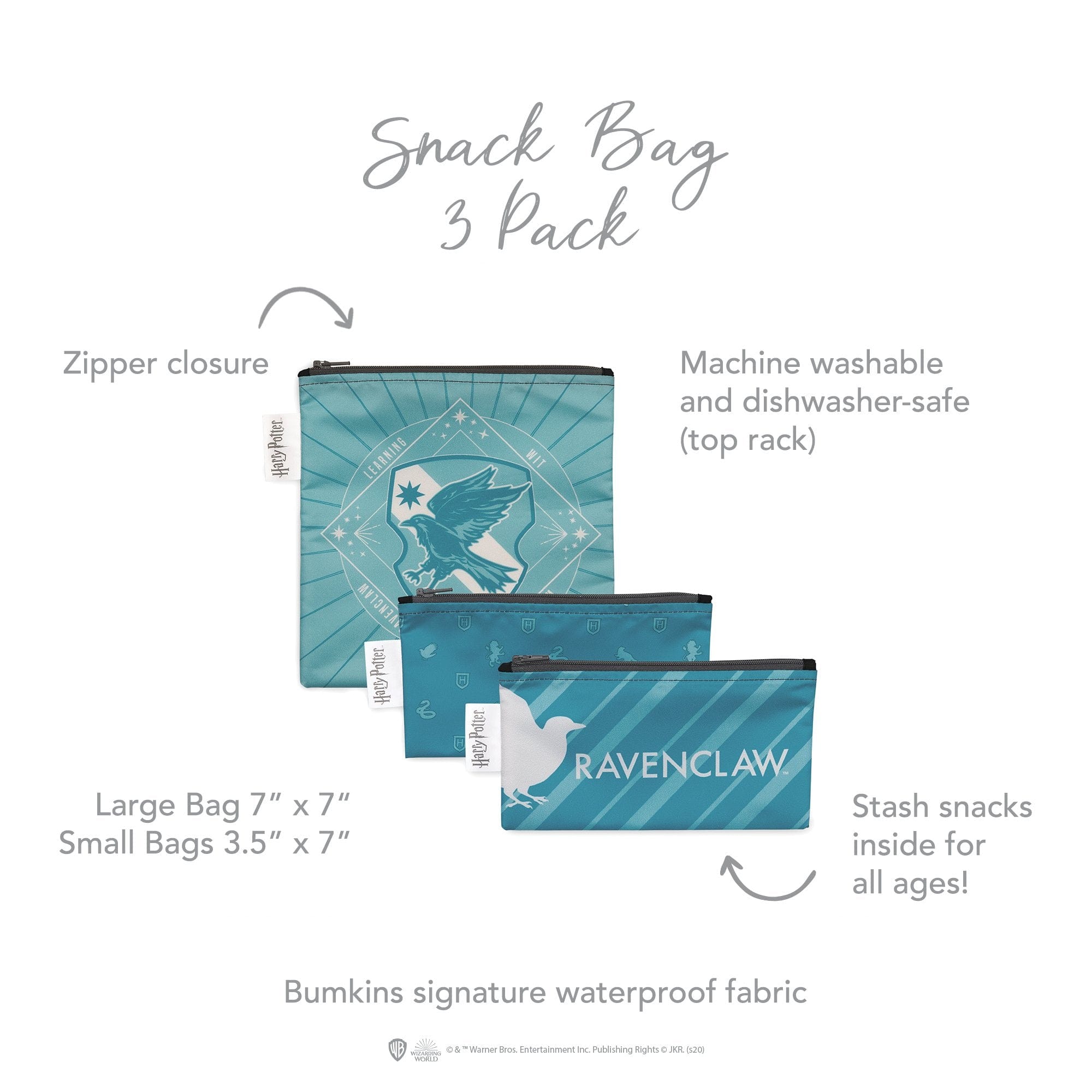 Bumkins Harry Potter™ Reusable Snack Bag - 3 Pack Bumkins Harry Potter™ Reusable Snack Bag - 3 Pack 