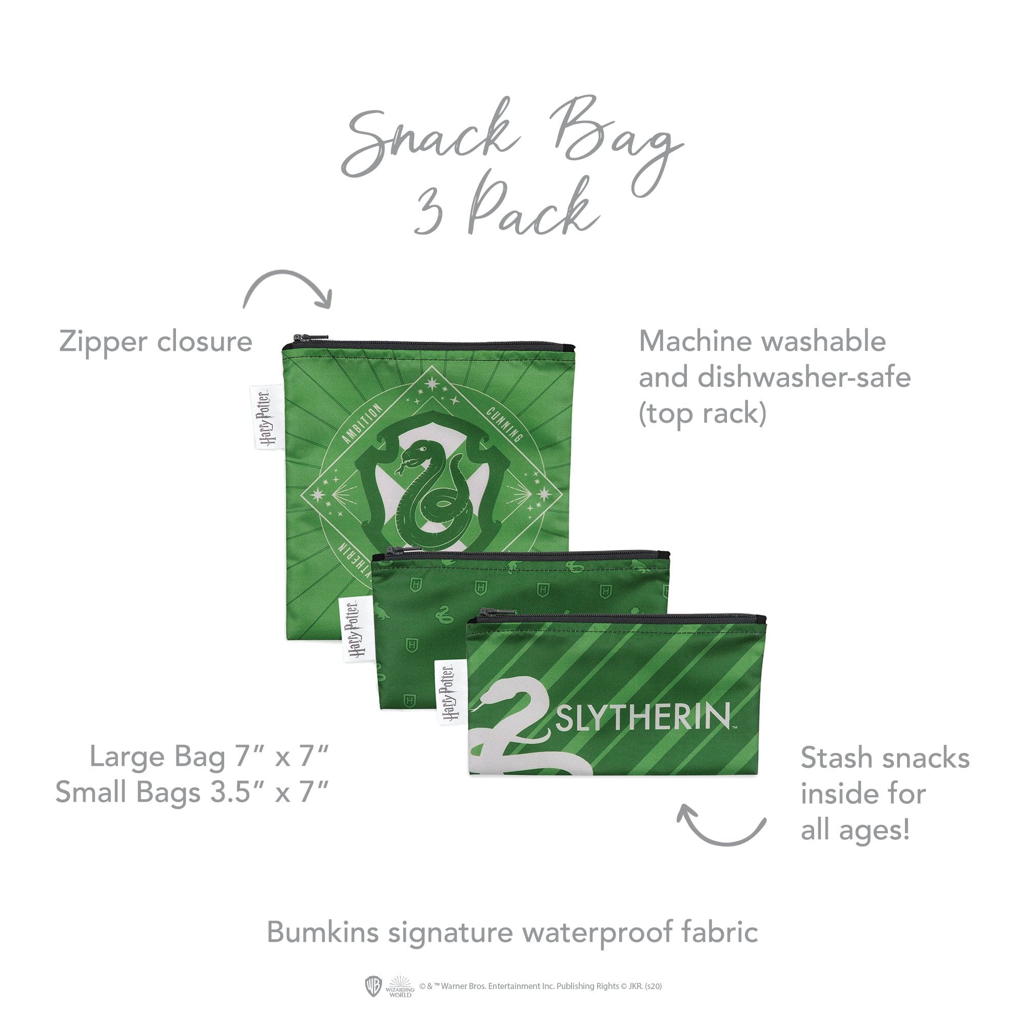 Bumkins Harry Potter™ Reusable Snack Bag - 3 Pack Bumkins Harry Potter™ Reusable Snack Bag - 3 Pack 
