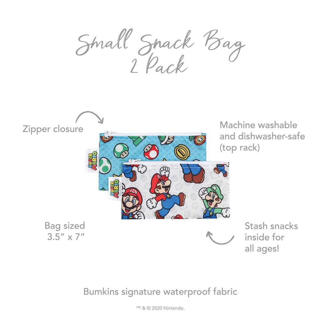 Bumkins Nintendo® Super Mario™ Reusable Small Snack Bag - 2 Pack Bumkins Nintendo® Super Mario™ Reusable Small Snack Bag - 2 Pack 