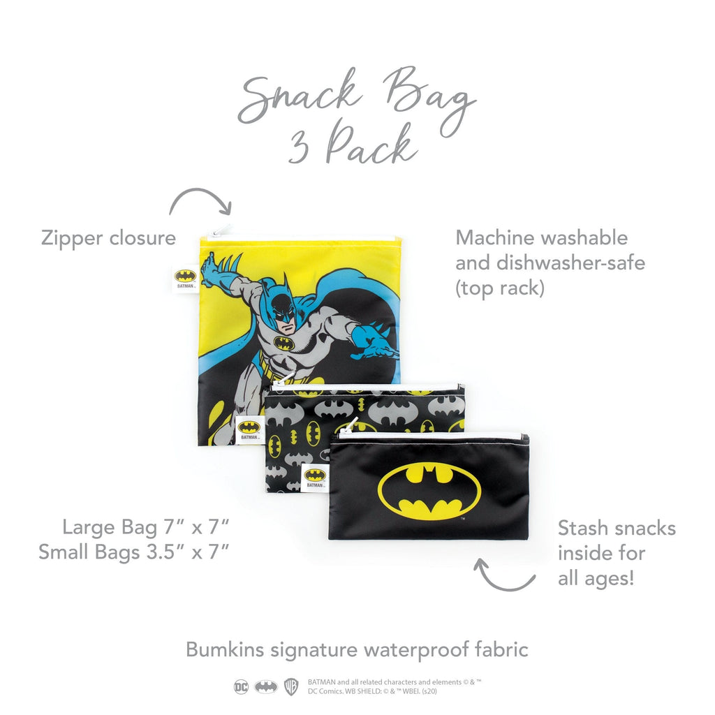 Bumkins DC Comics™ Batman Reusable Snack Bag - 3 Pack Bumkins DC Comics™ Batman Reusable Snack Bag - 3 Pack 