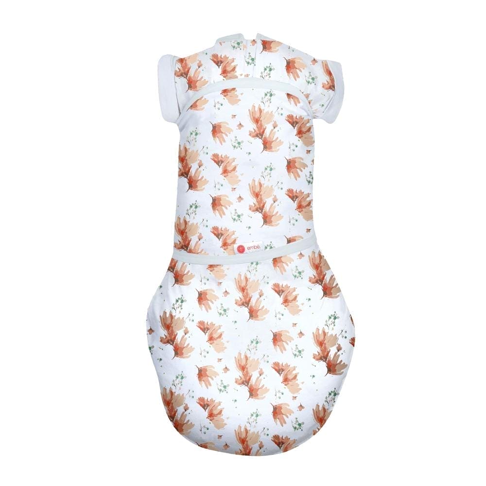 embé Short Sleeve Transitional 2-Way Swaddle Sack (3-6mos) Blush Blossom EB-TRAN-SWA-3-36M-BLUSBLO