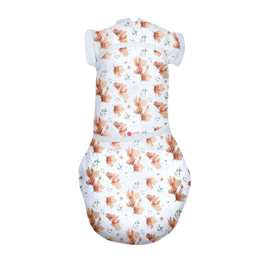 embé Short Sleeve Transitional 2-Way Swaddle Sack (3-6mos) Blush Blossom EB-TRAN-SWA-3-36M-BLUSBLO