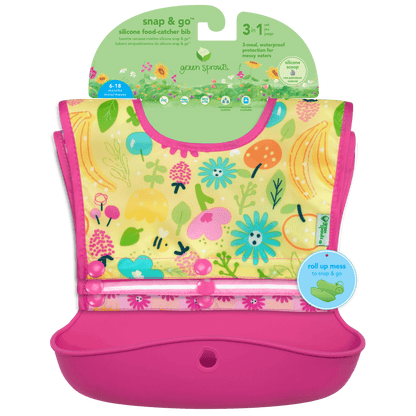 Green Sprouts Snap & Go™ Silicone Food-catcher Bib (3-in-1 Set) Green Sprouts Snap & Go™ Silicone Food-catcher Bib (3-in-1 Set) 