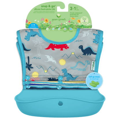 Green Sprouts Snap & Go™ Silicone Food-catcher Bib (3-in-1 Set) Green Sprouts Snap & Go™ Silicone Food-catcher Bib (3-in-1 Set) 