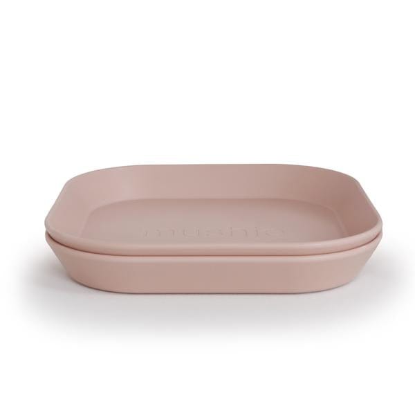 Mushie Square Plates, Set of 2 (Blush) Mushie Square Plates, Set of 2 (Blush) 