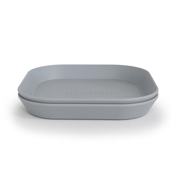 Mushie Square Plates, Set of 2 (Cloud) Mushie Square Plates, Set of 2 (Cloud) 