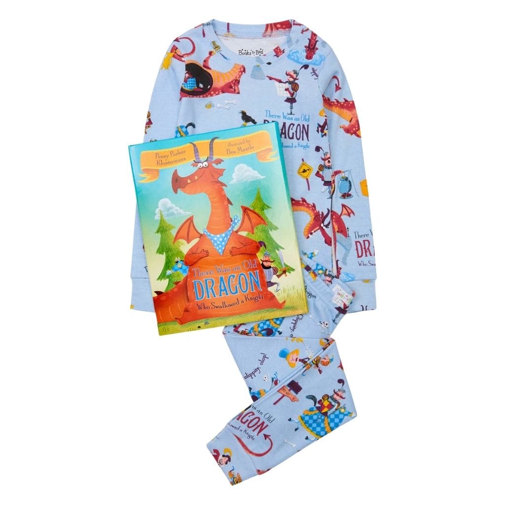 Books To Bed There Was an Old Dragon Who Swallowed a Knight Book and Pajama Set Books To Bed There Was an Old Dragon Who Swallowed a Knight Book and Pajama Set 