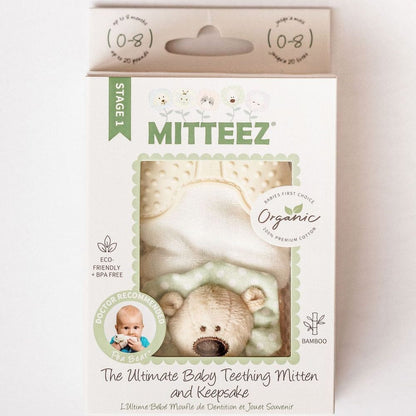 Mitteez Organic Teething Mitten - Pea Bear Green MTS1PBGN
