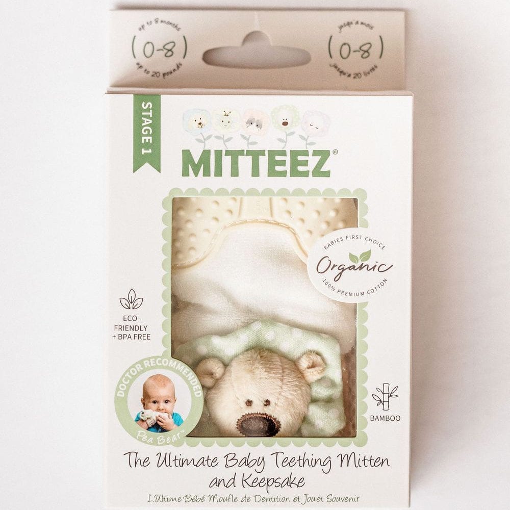 Mitteez Organic Teething Mitten - Pea Bear Green MTS1PBGN