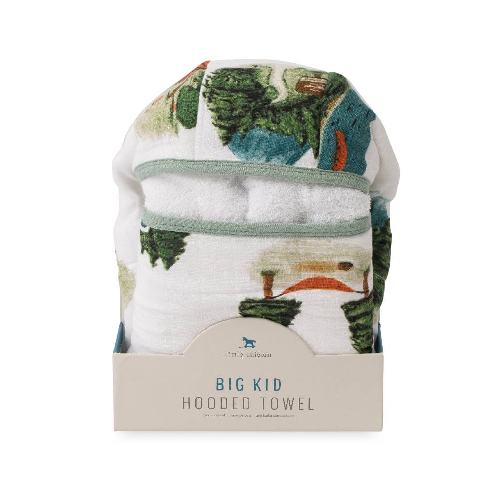 Little Unicorn Big Kid Hooded Towel - Happy Camper Little Unicorn Big Kid Hooded Towel - Happy Camper 