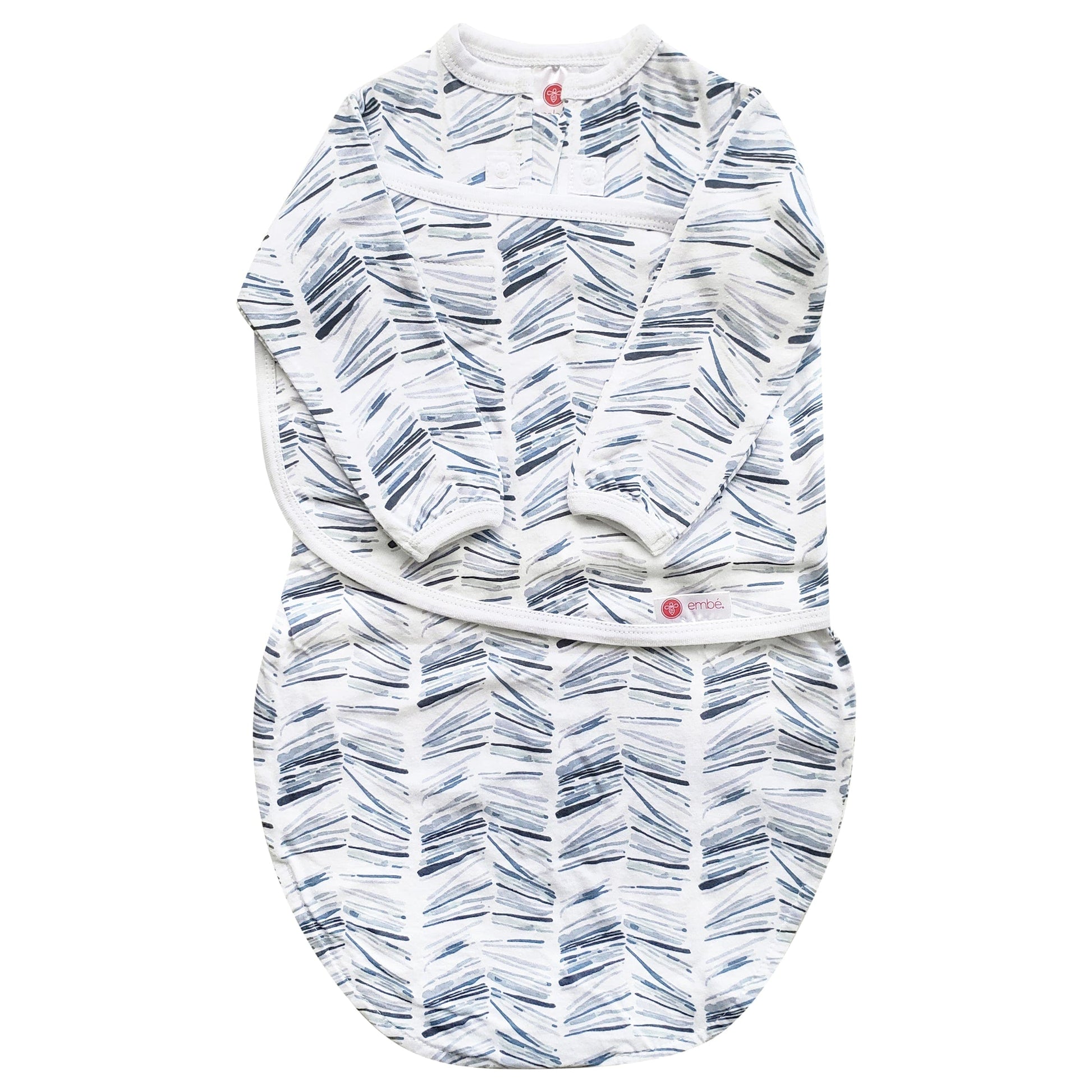 embé Starter 2-Way Long Sleeve Swaddle Sack (0-4mos) Angle Stripe EB-SWA-LONG-S-0-4M-ANG-S