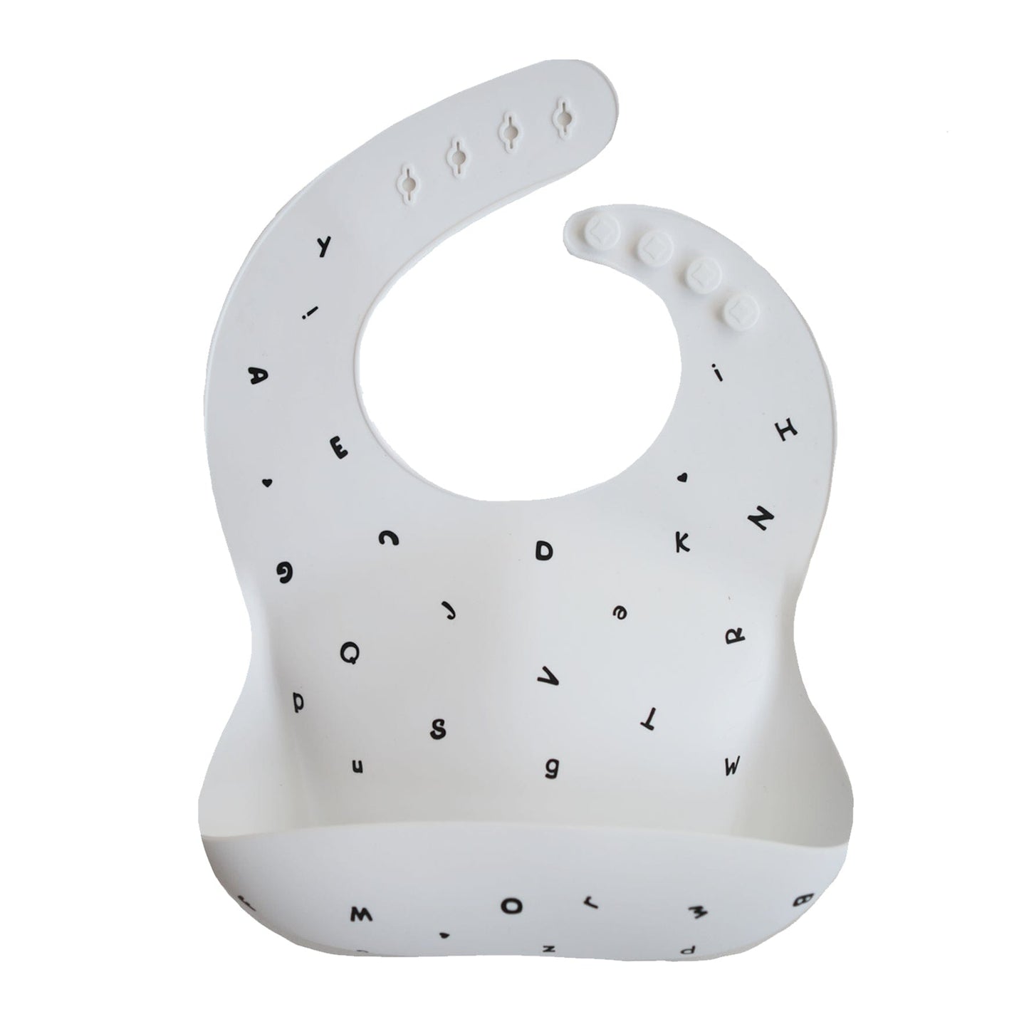 Mushie Silicone Baby Bib - Letters White Mushie Silicone Baby Bib - Letters White 