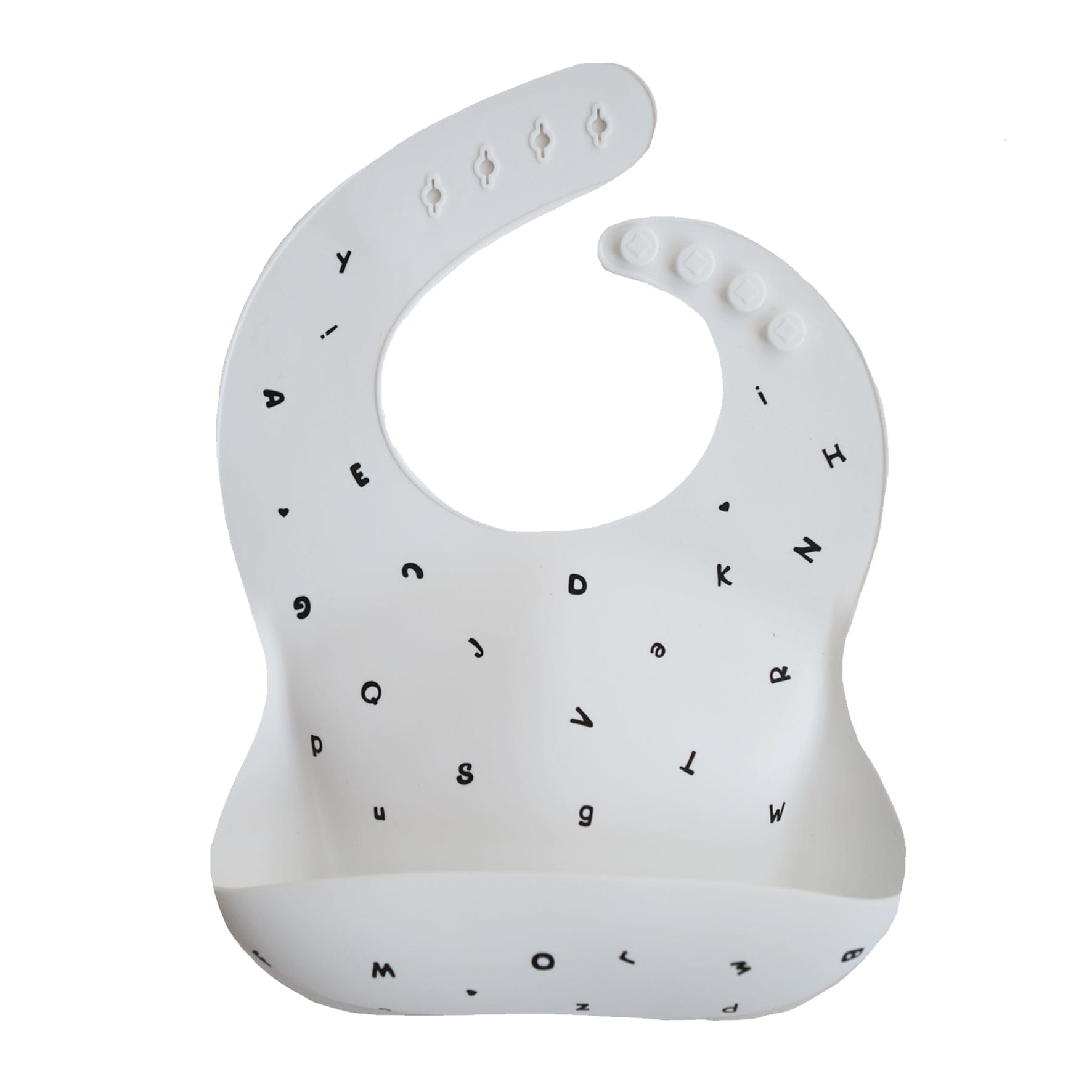 Mushie Silicone Baby Bib - Letters White Mushie Silicone Baby Bib - Letters White 