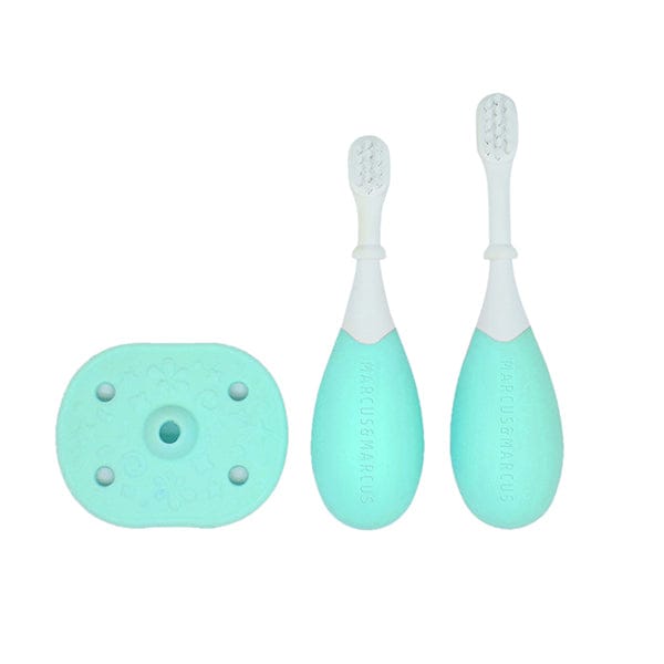 Marcus & Marcus Stage 3 Palm Grasp Training Toddler Toothbrush Set Blue MNMRC03BL