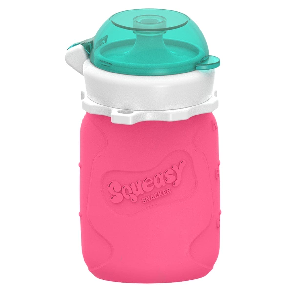 Squeasy Snacker Silicone Reusable Collapsible Bottle 104ml Pink 
