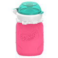 Squeasy Snacker Silicone Reusable Collapsible Bottle 104ml Pink 