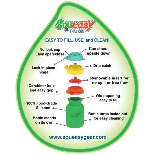 Squeasy Snacker Silicone Reusable Collapsible Bottle 104ml Squeasy Snacker Silicone Reusable Collapsible Bottle 104ml 