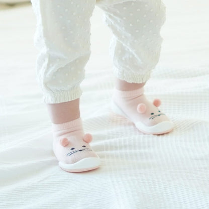 Komuello Pompom Mouse Baby Rubber Sole Sock Shoes Komuello Pompom Mouse Baby Rubber Sole Sock Shoes 