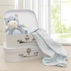 Living Textiles Jersey Swaddle & Rattle Gift Set - Confetti/Hippo Living Textiles Jersey Swaddle & Rattle Gift Set - Confetti/Hippo 