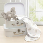 Living Textiles Jersey Swaddle & Rattle Gift Set - Mason/Elephant Living Textiles Jersey Swaddle & Rattle Gift Set - Mason/Elephant 