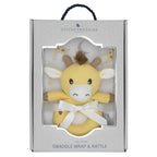 Living Textiles Jersey Swaddle & Rattle Gift Set - Noah/Giraffe Living Textiles Jersey Swaddle & Rattle Gift Set - Noah/Giraffe 