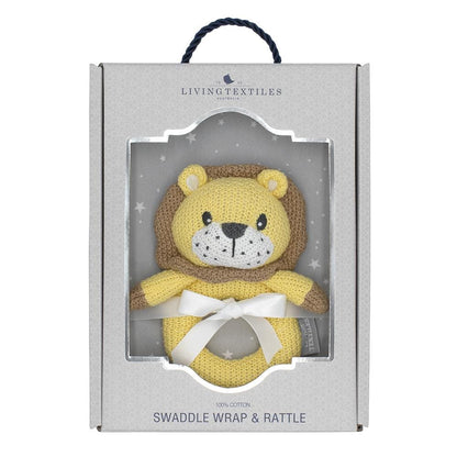 Living Textiles Jersey Swaddle & Rattle Gift Set - Stars/Lion Living Textiles Jersey Swaddle & Rattle Gift Set - Stars/Lion 
