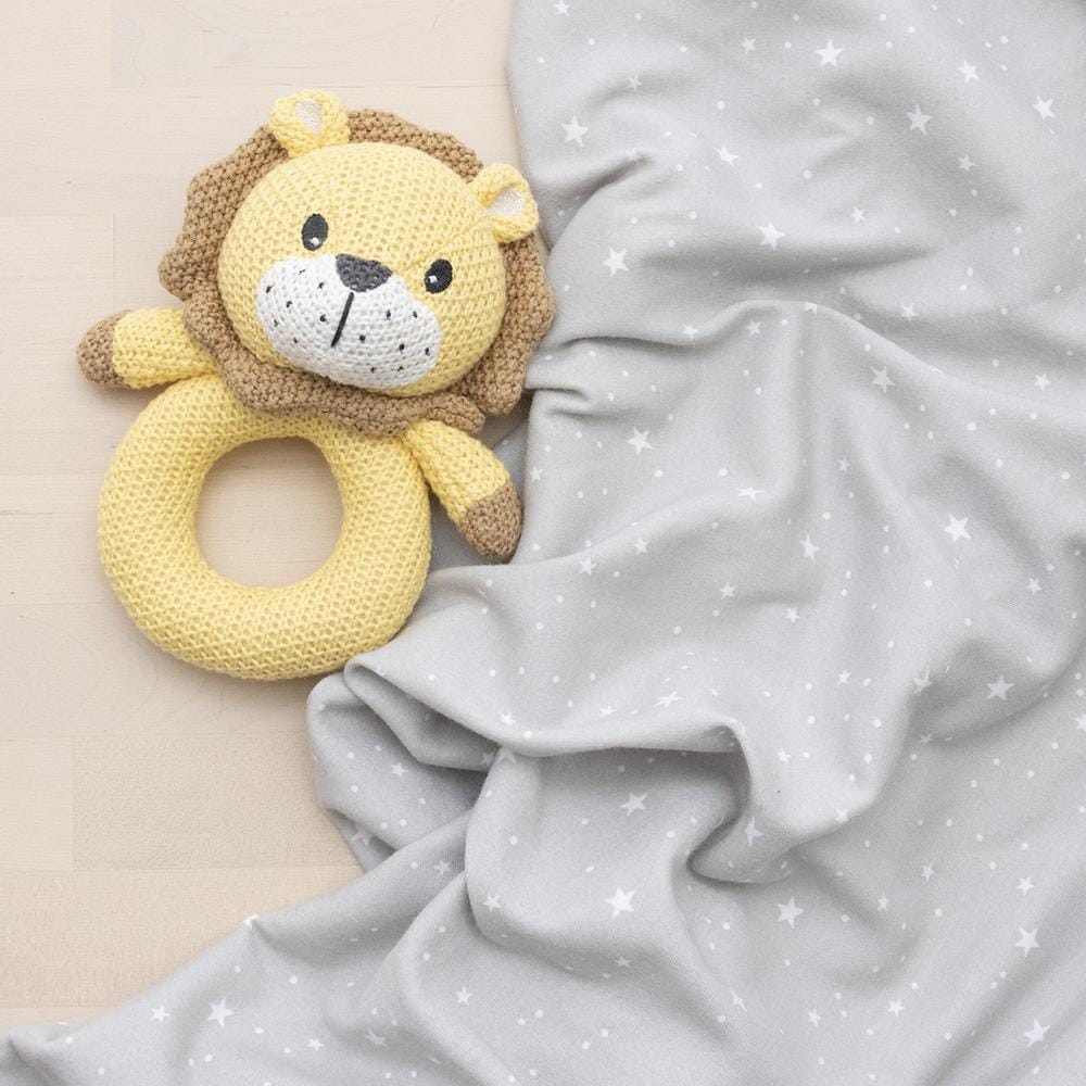 Living Textiles Jersey Swaddle & Rattle Gift Set - Stars/Lion Living Textiles Jersey Swaddle & Rattle Gift Set - Stars/Lion 