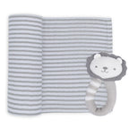 Living Textiles Austin The Lion Rattle & Muslin Gift Set Living Textiles Austin The Lion Rattle & Muslin Gift Set 