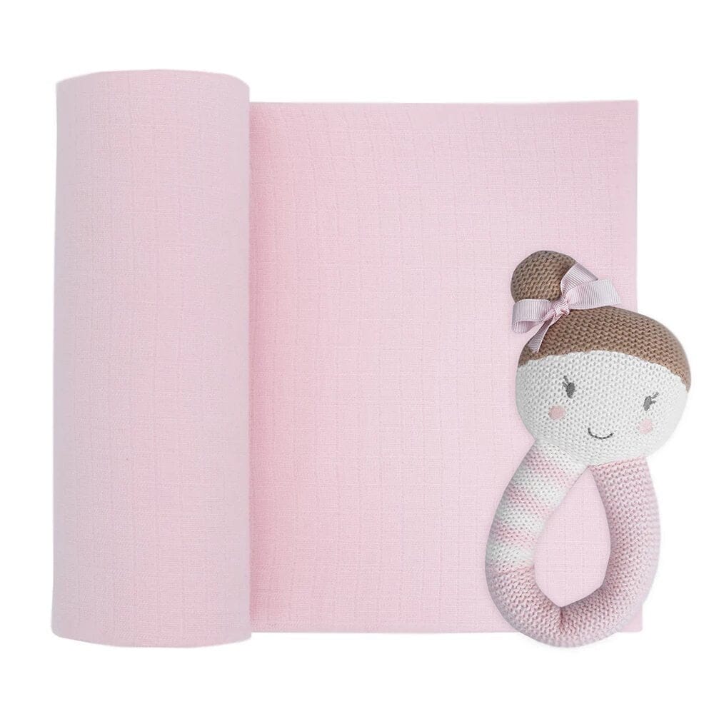 Living Textiles Sophia The Ballerina Rattle & Muslin Gift Set Living Textiles Sophia The Ballerina Rattle & Muslin Gift Set 