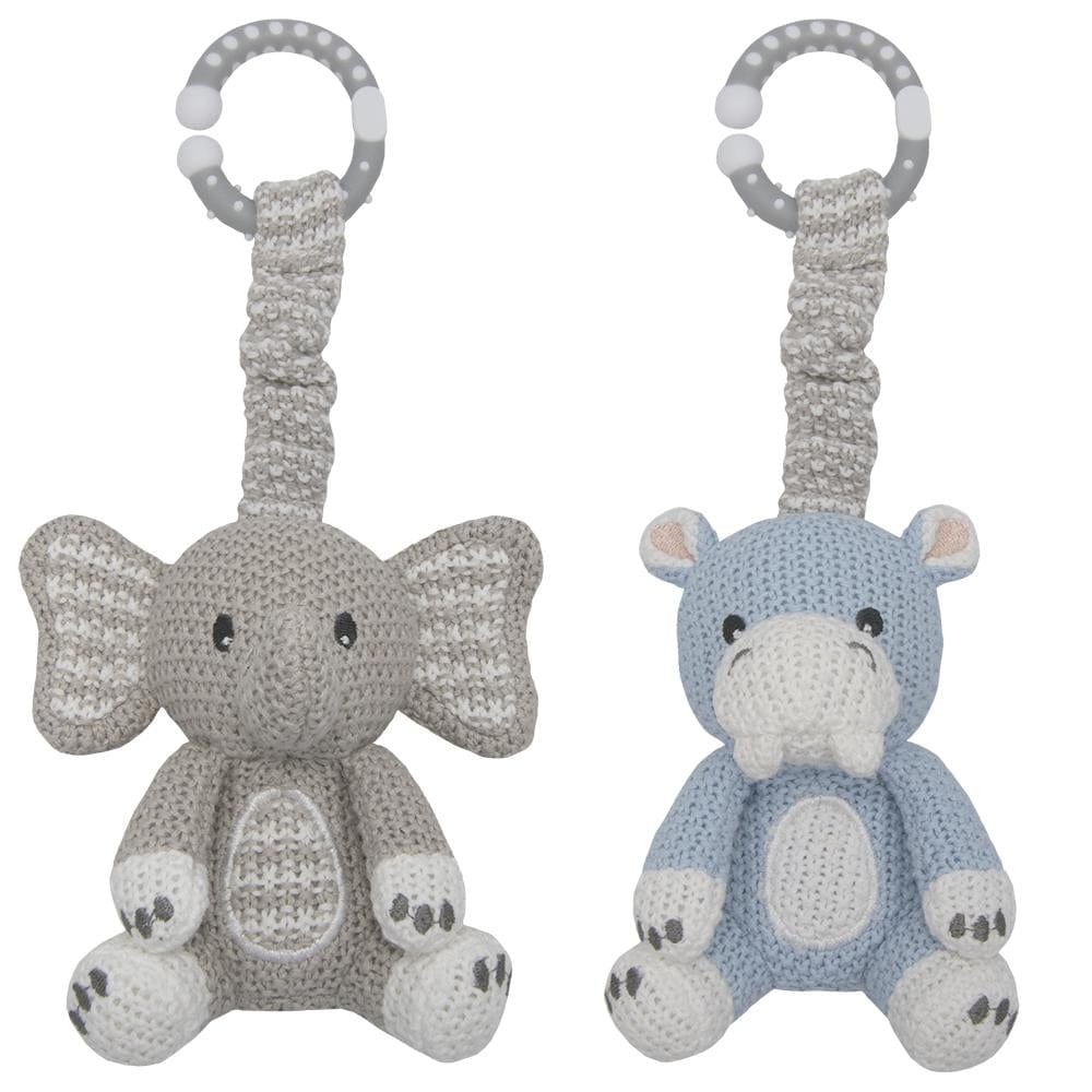 Living Textiles Elephant & Hippo Stroller Toys Living Textiles Elephant & Hippo Stroller Toys 