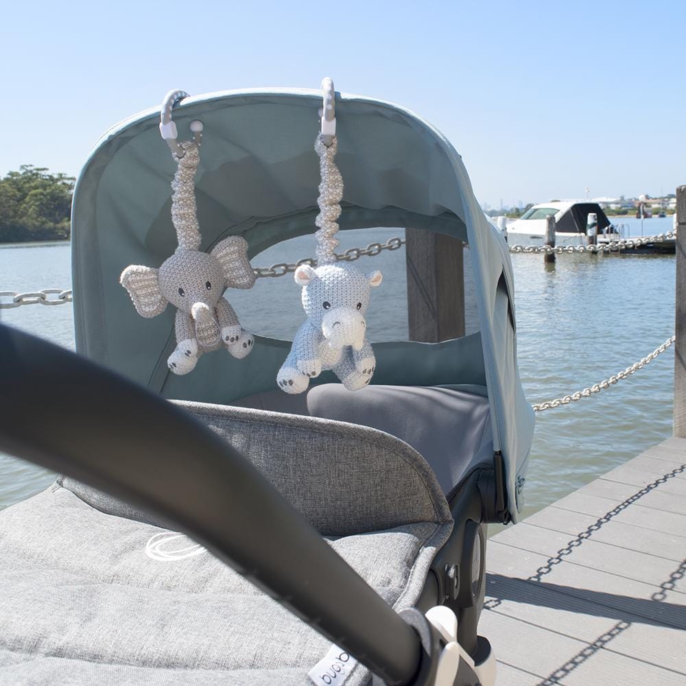 Living Textiles Elephant & Hippo Stroller Toys Living Textiles Elephant & Hippo Stroller Toys 