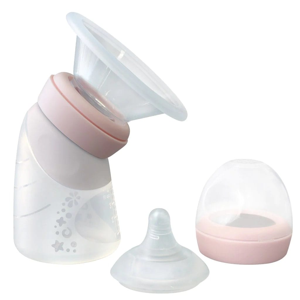 Marcus & Marcus Silicone Angled Feeding Bottle & Breast Pump Pink / 120ml MNMNU13-PK
