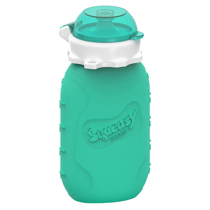 Squeasy Snacker Silicone Reusable Collapsible Bottle 180ml Aqua 