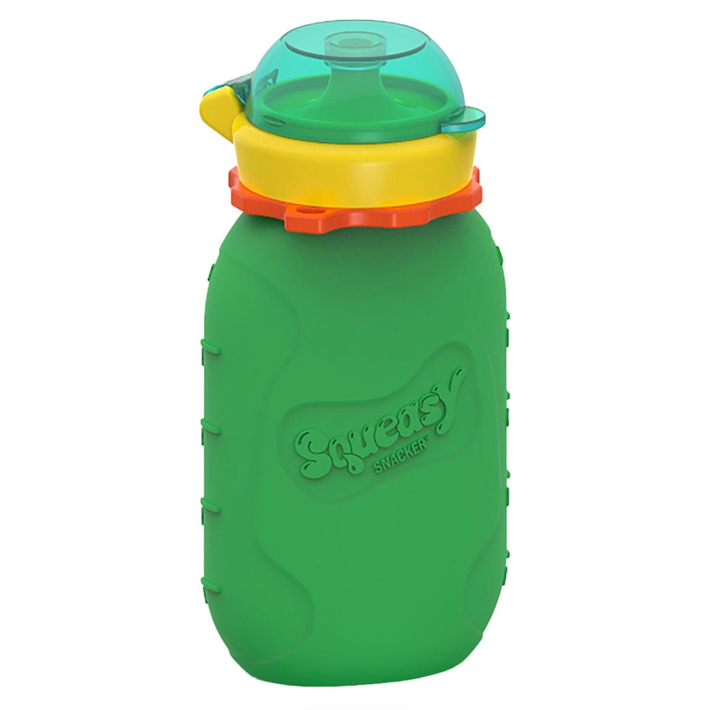 Squeasy Snacker Silicone Reusable Collapsible Bottle 180ml Green 