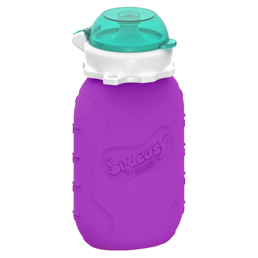 Squeasy Snacker Silicone Reusable Collapsible Bottle 180ml Purple 
