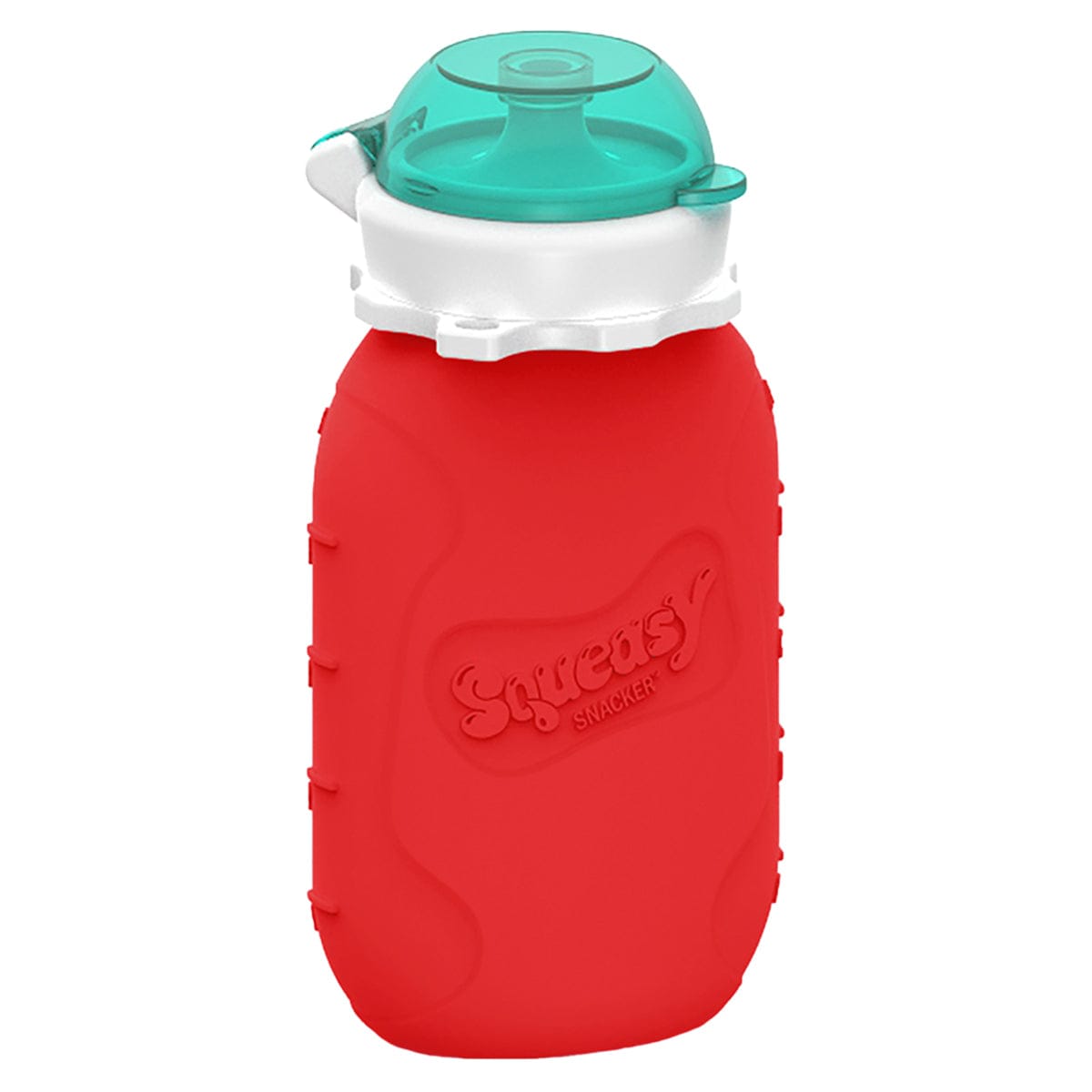 Squeasy Snacker Silicone Reusable Collapsible Bottle 180ml Red 