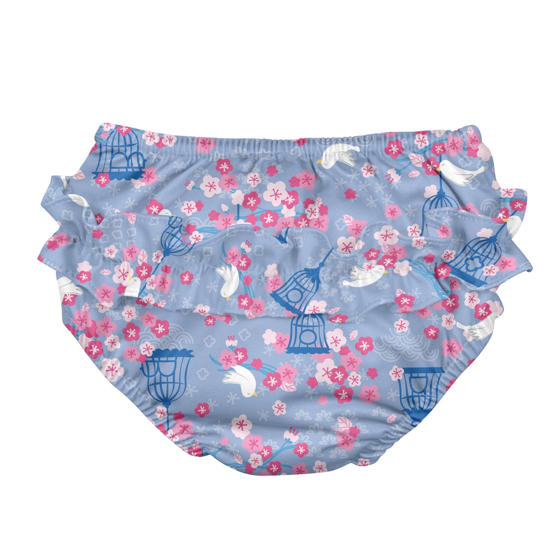 Snap Reusable Absorbent Swimsuit Diaper - Light Blue Songbird Snap Reusable Absorbent Swimsuit Diaper - Light Blue Songbird 