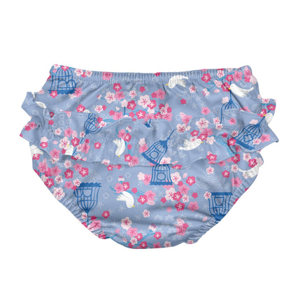 Snap Reusable Absorbent Swimsuit Diaper - Light Blue Songbird Snap Reusable Absorbent Swimsuit Diaper - Light Blue Songbird 