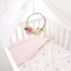 Living Textiles Organic Muslin Cot Blanket - Botanical/Blush Living Textiles Organic Muslin Cot Blanket - Botanical/Blush 