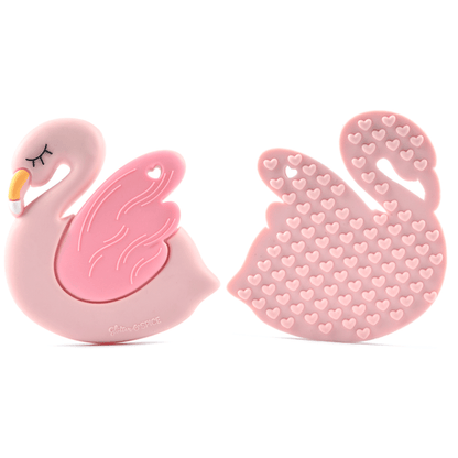 Glitter & Spice Flamingo Silicone Teether with Pacifier Clip Glitter & Spice Flamingo Silicone Teether with Pacifier Clip 