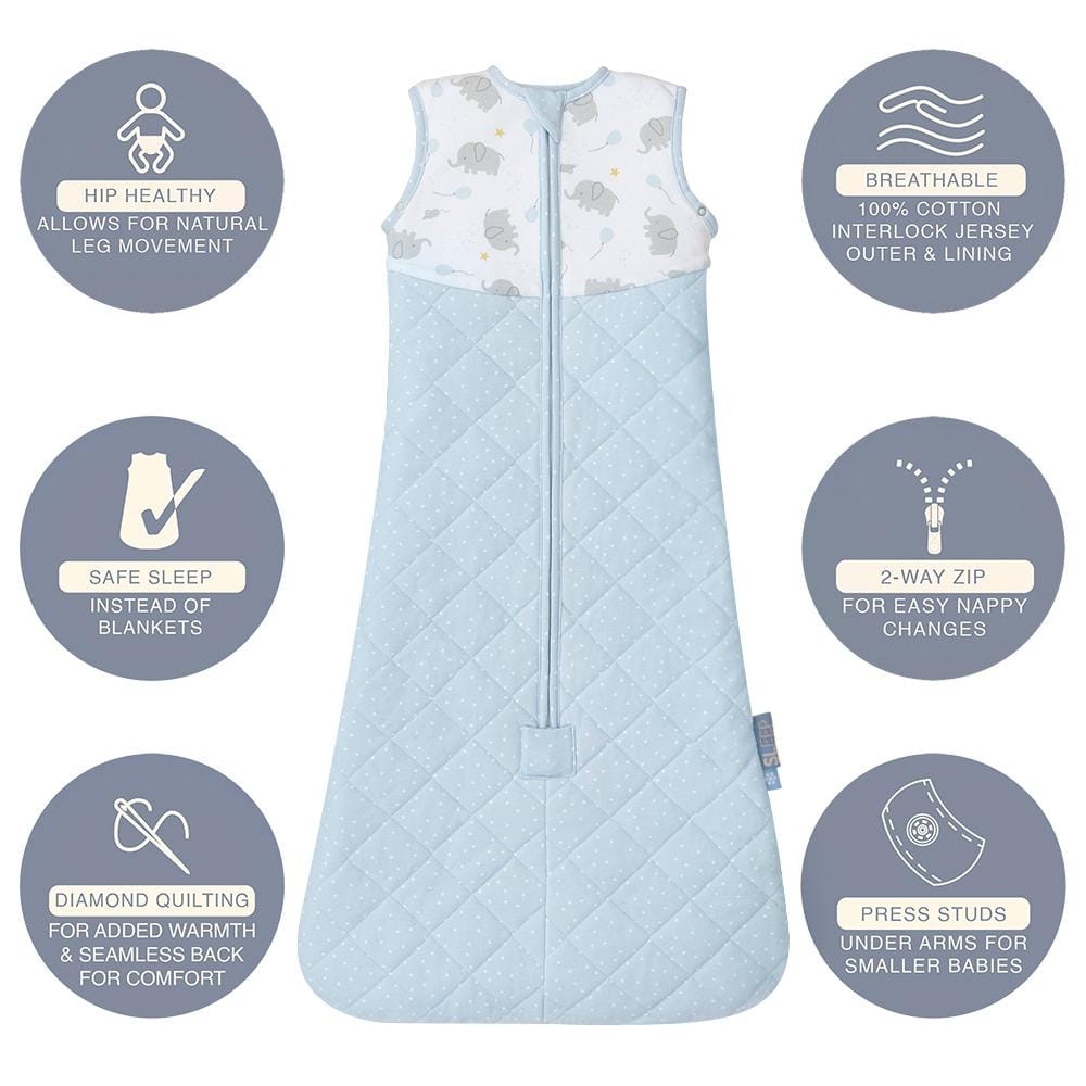 Living Textiles Smart Sleep Quilted Baby Sleeping Bag 2.5 TOG Living Textiles Smart Sleep Quilted Baby Sleeping Bag 2.5 TOG 