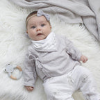 Living Textiles Organic Muslin Kimono Layette Set - Dandelion/Grey Living Textiles Organic Muslin Kimono Layette Set - Dandelion/Grey 