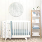 Living Textiles Organic Muslin Cot Blanket - Banana Leaf/Teal Living Textiles Organic Muslin Cot Blanket - Banana Leaf/Teal 