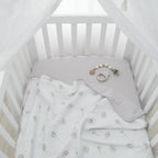 Living Textiles Organic Muslin Cot Blanket - Dandelion/Grey Living Textiles Organic Muslin Cot Blanket - Dandelion/Grey 